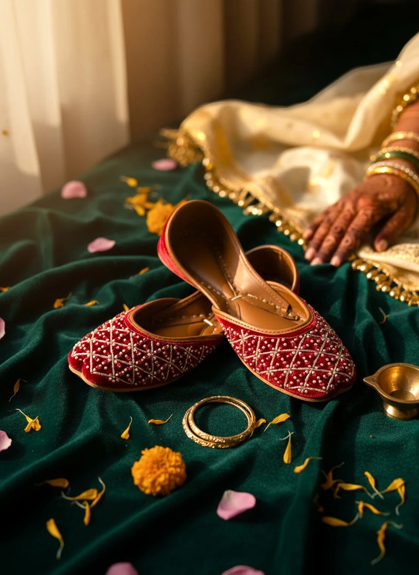 Henna - Red Velvet Khussa