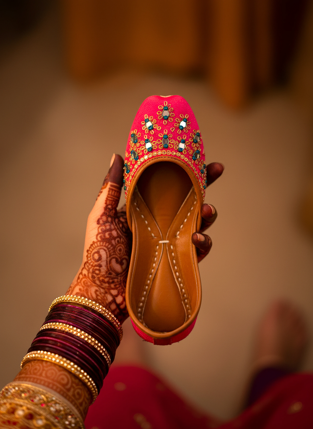 Aaina - Rose Pink Khussa