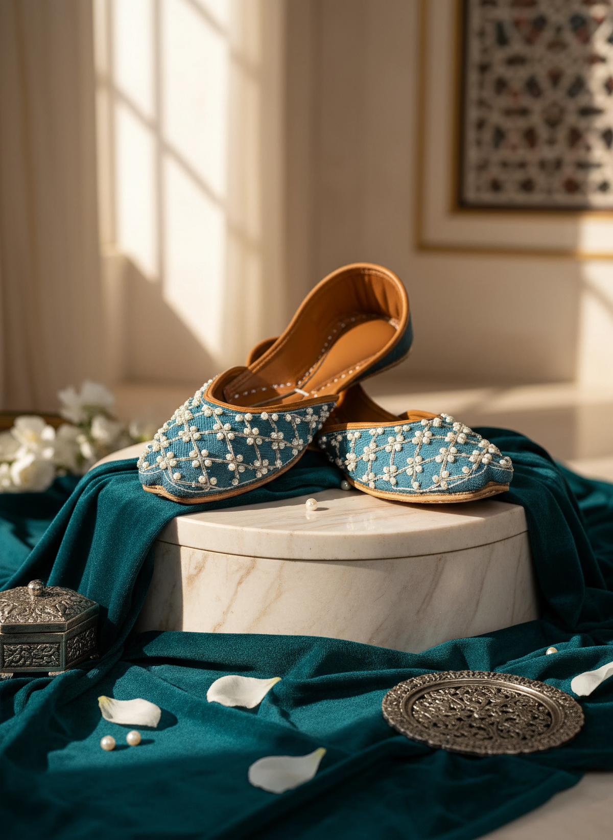 Saaz - Teal Blue Khussa