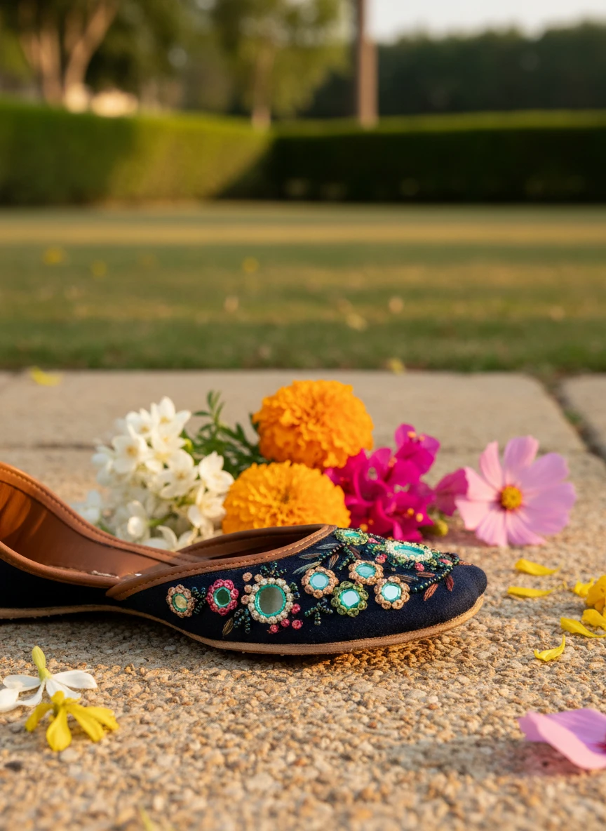 Bostan - Deep Navy Blue Khussa