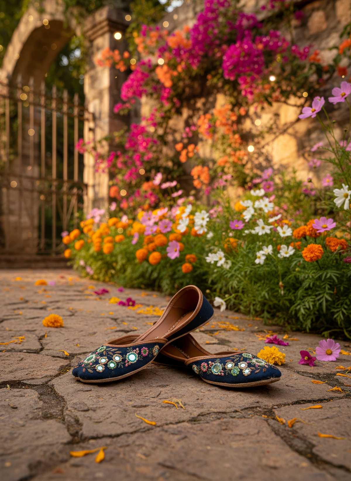 Bostan - Deep Navy Blue Khussa