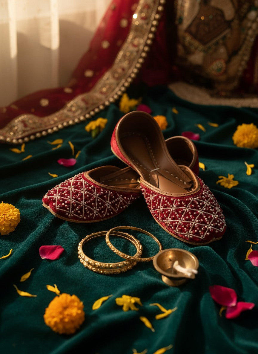 Henna - Red Velvet Khussa