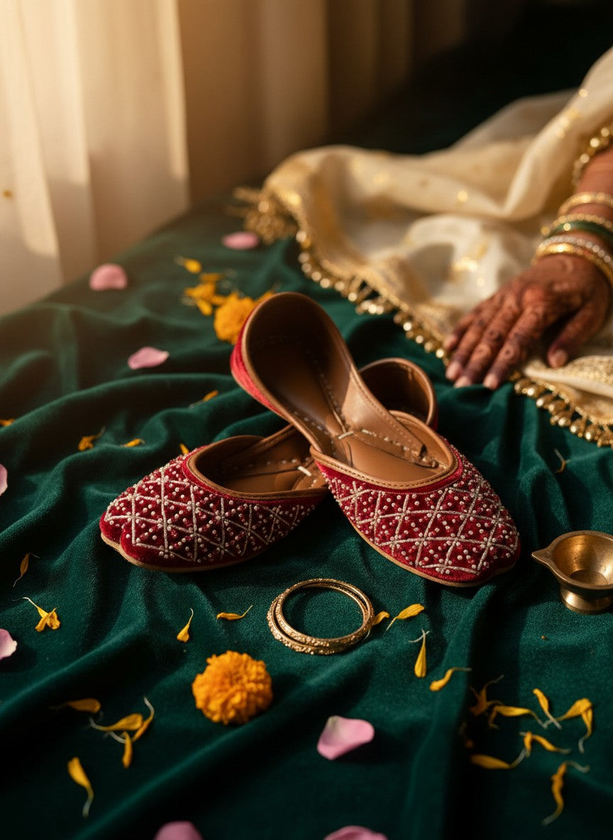 Henna - Red Velvet Khussa