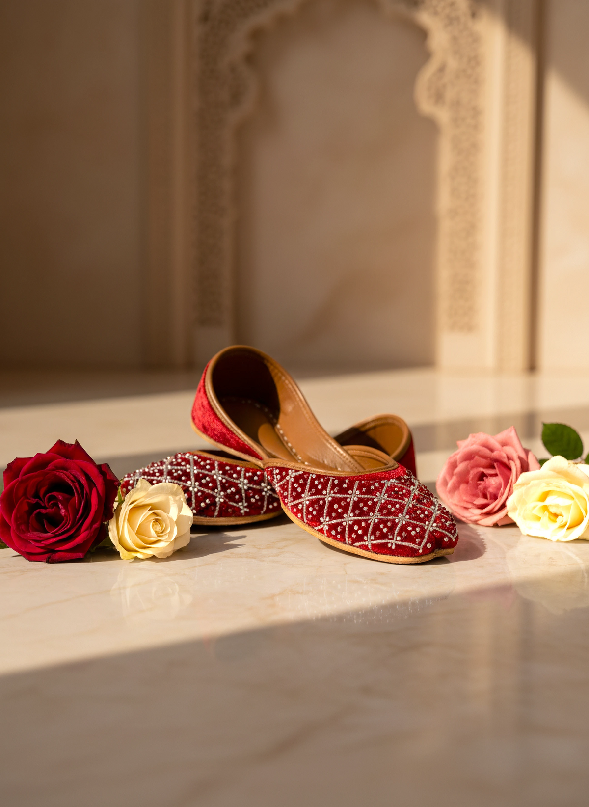 Henna - Red Velvet Khussa
