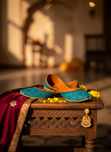 Neelambari - Peacock Teal Khussa
