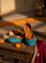 Neelambari - Peacock Teal Khussa