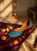 Neelambari - Peacock Teal Khussa