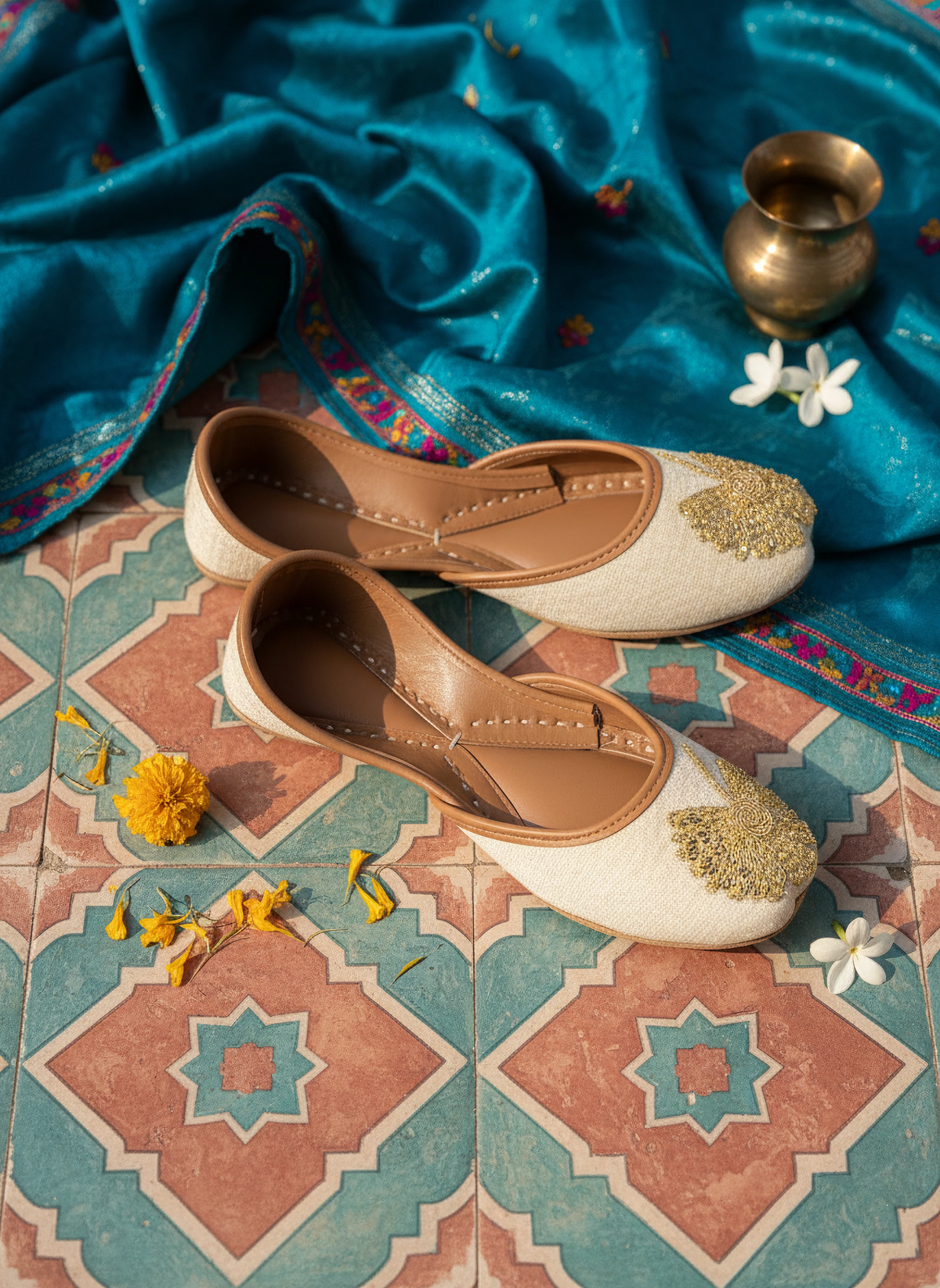 Zohra - White Khussa