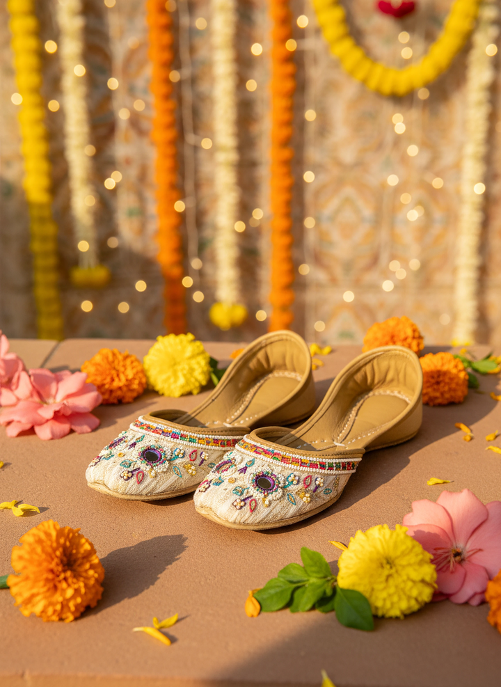 Gulrukh - Beige Khussa