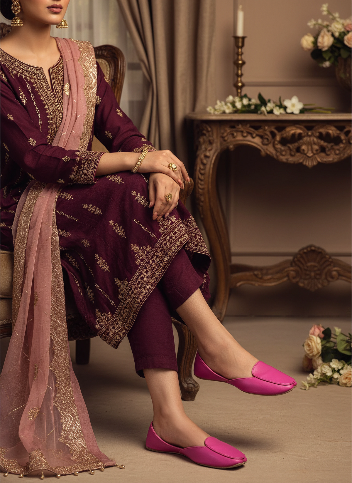 Lali - Hot Pink Khussa