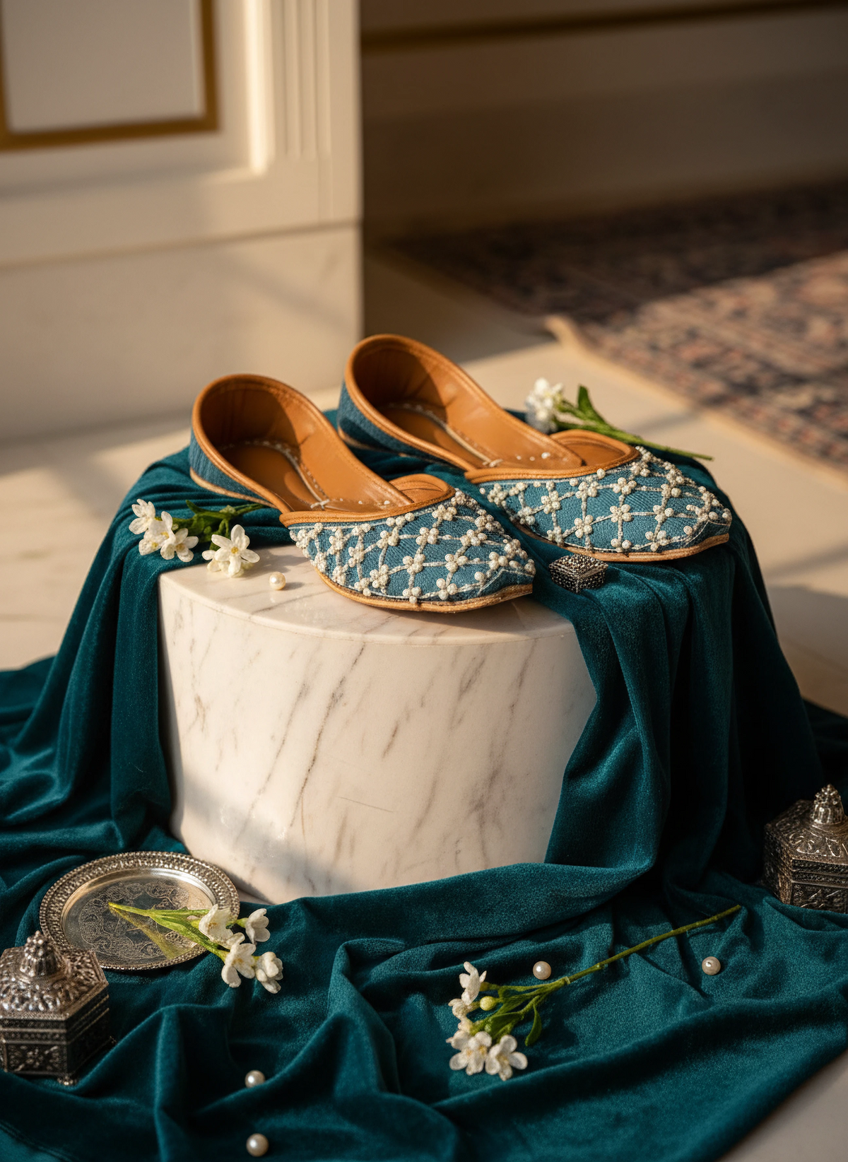 Saaz - Teal Blue Khussa