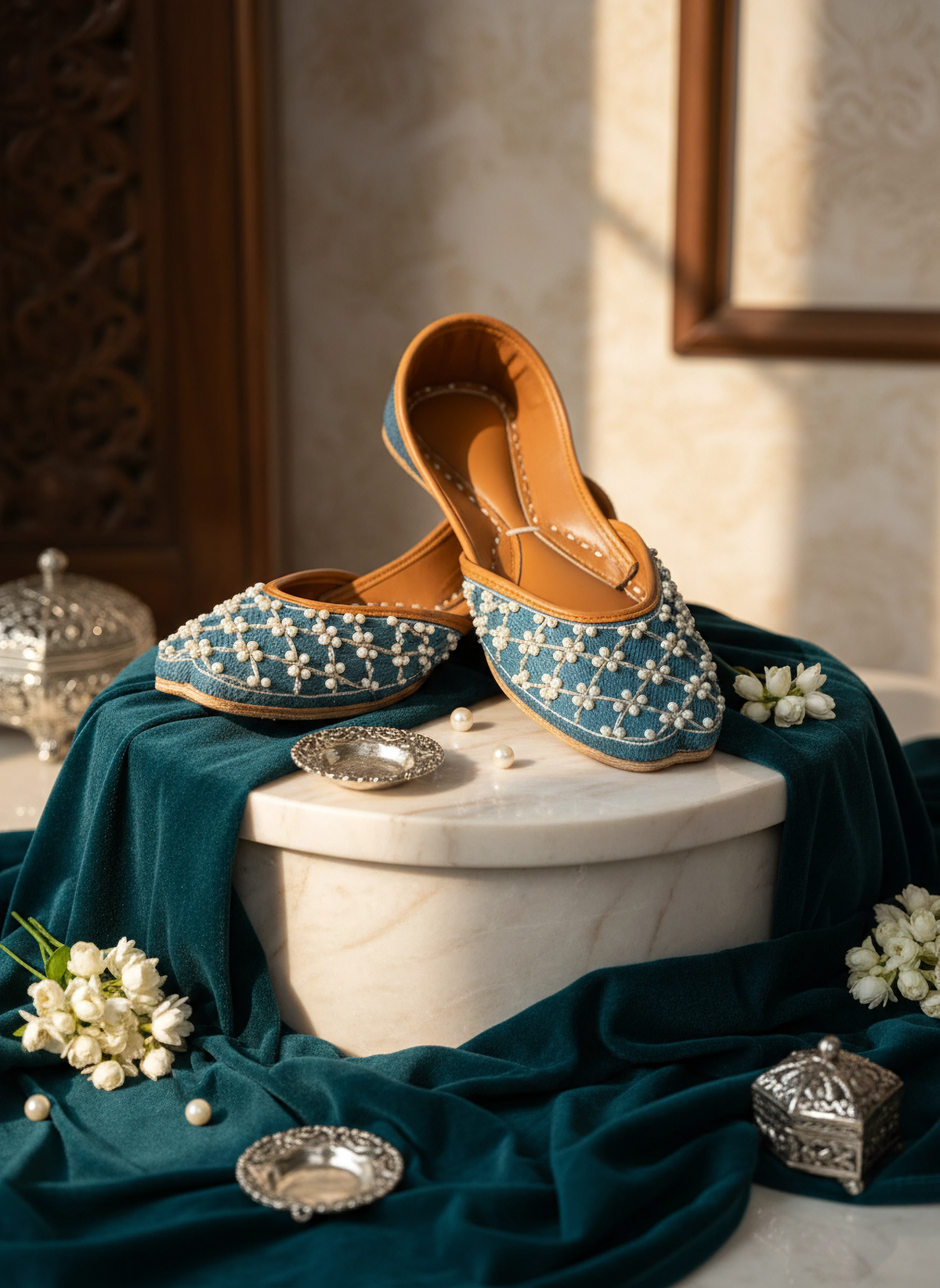 Saaz - Teal Blue Khussa
